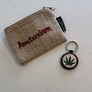 Vintage Amsterdam Hemp Pouch & Keychain – Unused